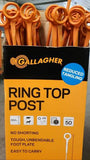 full box of Gallagher Ring Top electric Fence Posts