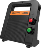 Gallagher MB150 electric fence Charger front view with red and green terminals on a white background