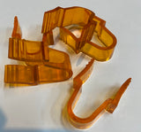Orange Gallagher tumble wheel leg U clips parts made of plastic