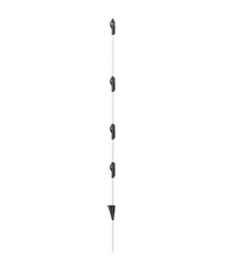 Step-In Fiberglass Post with Clips is black and white and 48 inches tall
