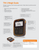 The Gallagher  TW-1 Touch Screen Weigh Scale, showing the device and its carrying case on a white background with multiple callout text boxes and a product specifications table. The scale is bright and clear with a large 545 lb display, and the orange-and-black carrying case sits below it.