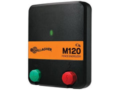Gallagher M120 Charger with 1.2 Joules of shocking power is black and orange